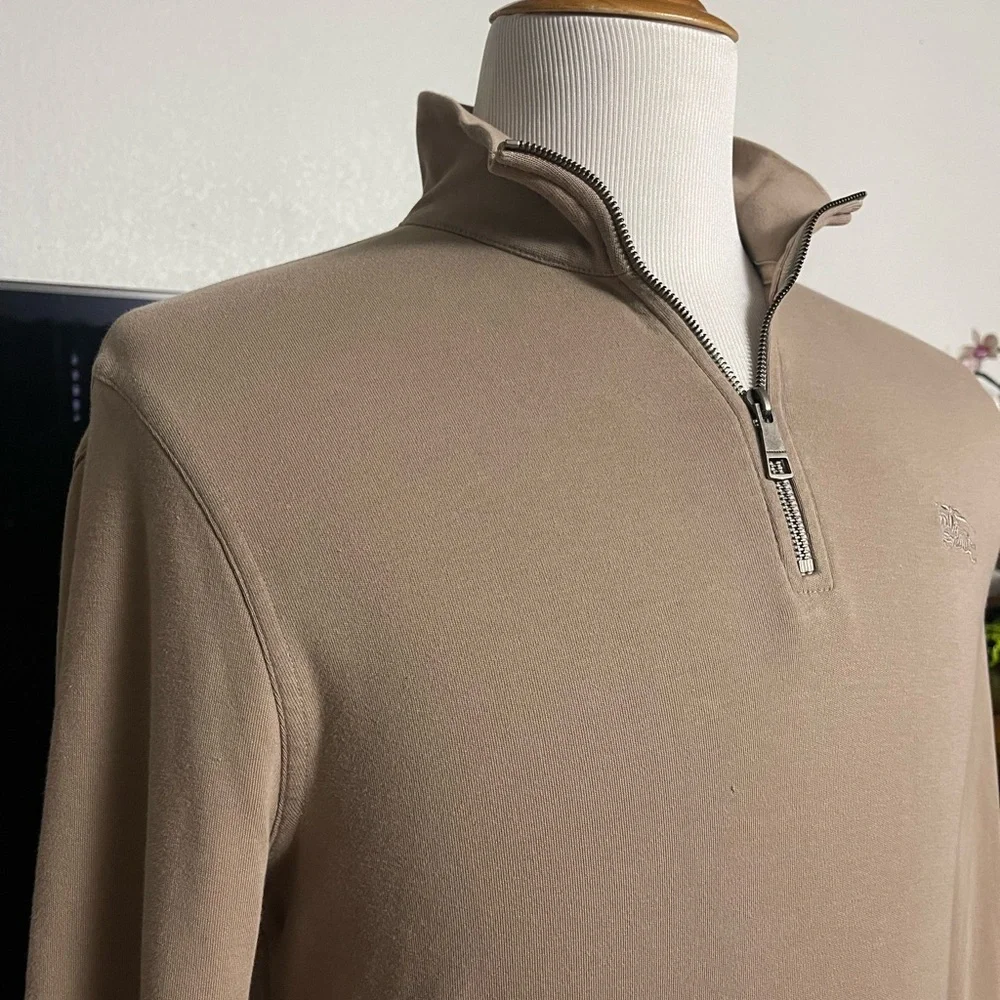 Burberry Men's Nova Check Half-Zip Pull up Rugby Jacket - Picture 2 of 10